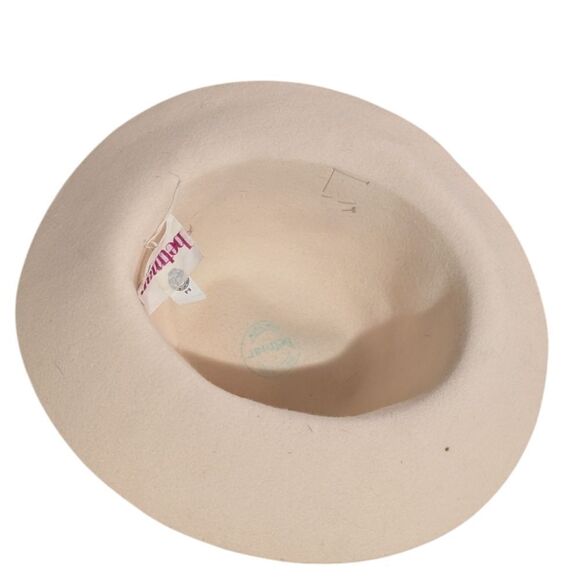 Beltmar women's vintage cream hat with ribbon feather details flawed - Picture 4 of 10